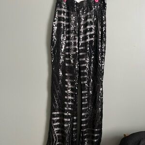 Black sequin flares